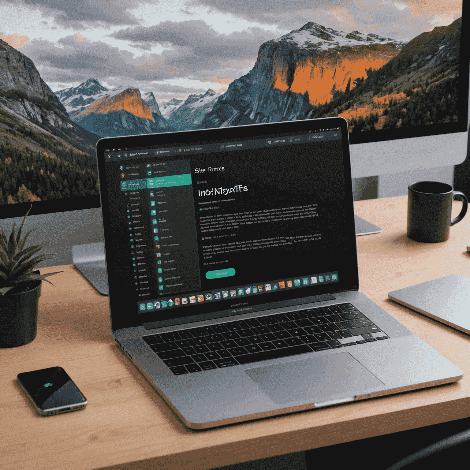 A sleek interface showcasing iboysoftntfs NTFS for Mac solution, with a MacBook Pro displaying smooth file transfer between NTFS drives and macOS 15. The image highlights the software's compatibility with Apple Silicon and its user-friendly design.